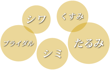 シワ シミ くすみ たるみ ブライダル むくみ ほうれい線 毛穴 乾燥 ダイエット